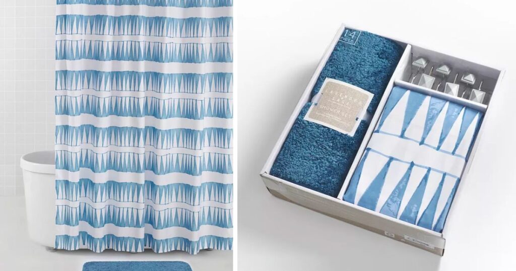 Set-Lavender-Sage-de-Cortina-y-Alfombra-para-Bano-de-14-Piezas