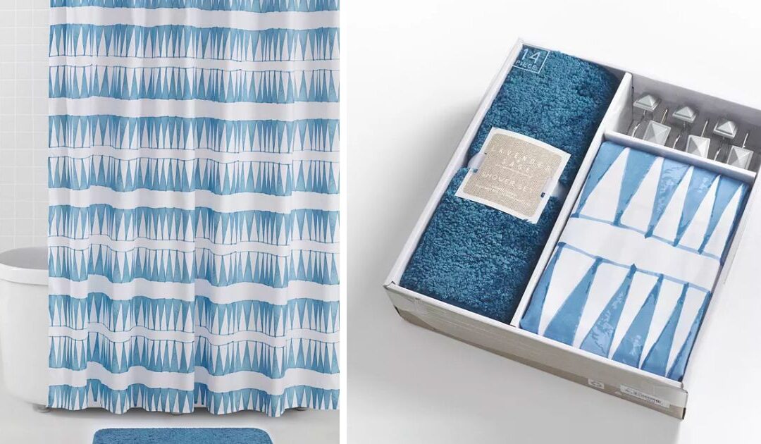Set Lavender & Sage de Cortina y Alfombra para Baño de 14 Piezas a solo $16.43 (Reg. $55)