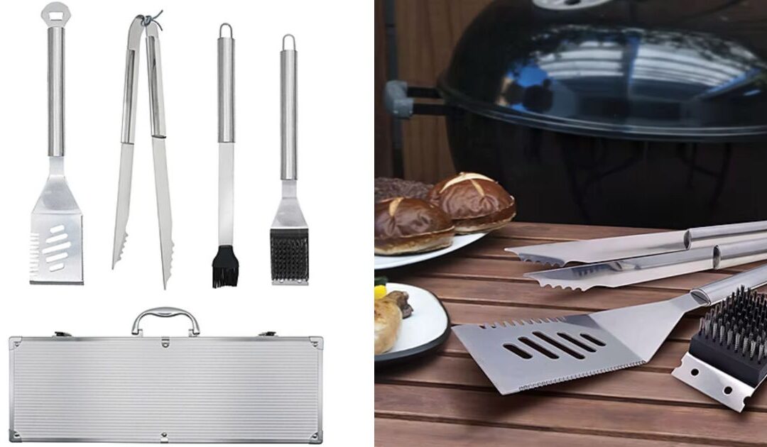 Set de BBQ en Stainless Steel de 4-Piezas con Estuche SOLO $44.99 en JCPenney (Reg. $100)