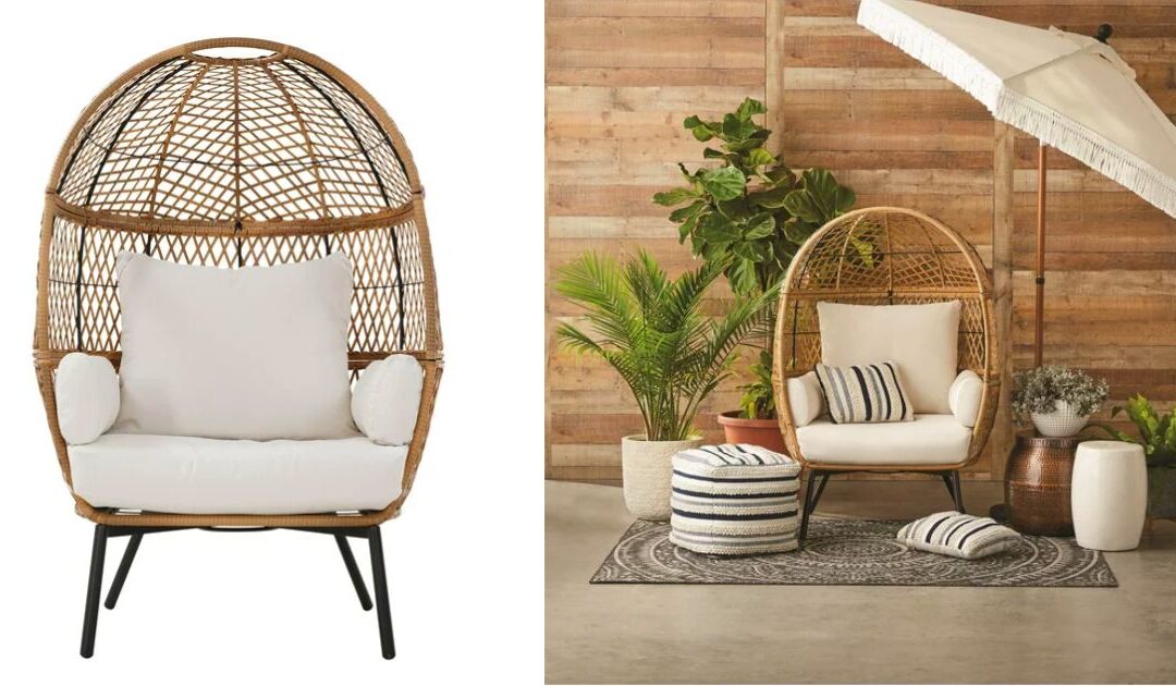 Silla Better Homes & Gardens Ventura Boho Stationary Wicker Egg a solo $297 (reg. $347)