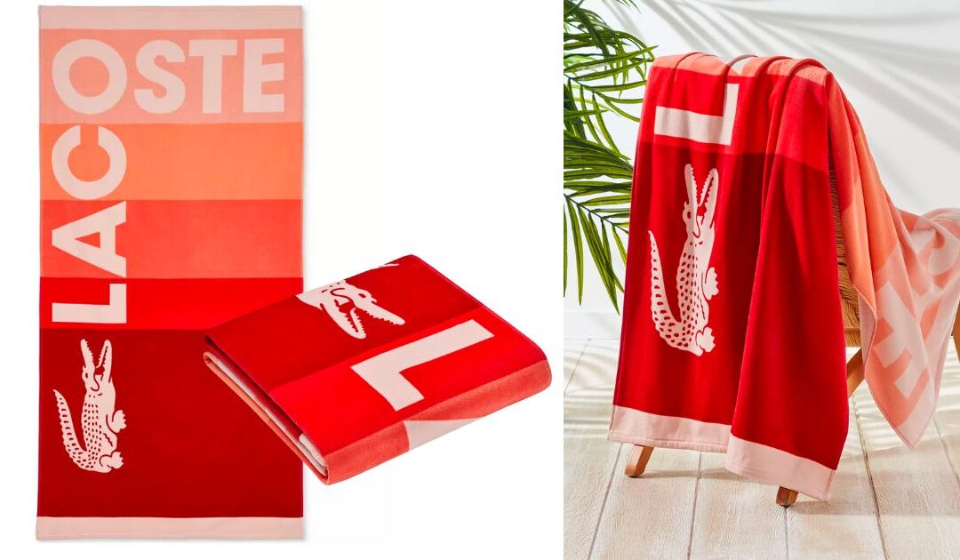 Toalla de Playa Lacoste Home Ombré Blocks a solo $15.99 (Reg. $40)