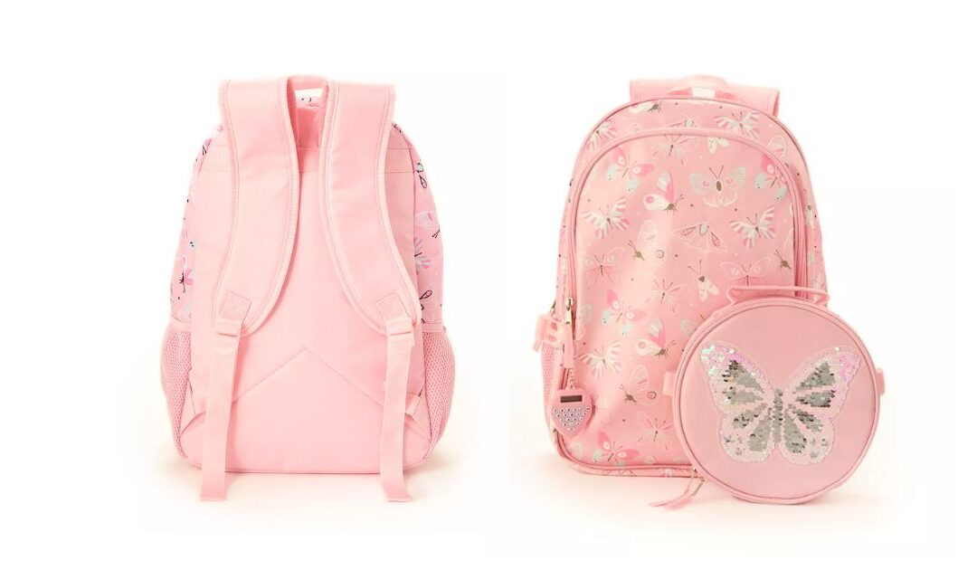 Bulto Backpack Inmocean Butterfly con Lunchera, Llavero y Calculadora a solo $19.99 (Reg. $42)