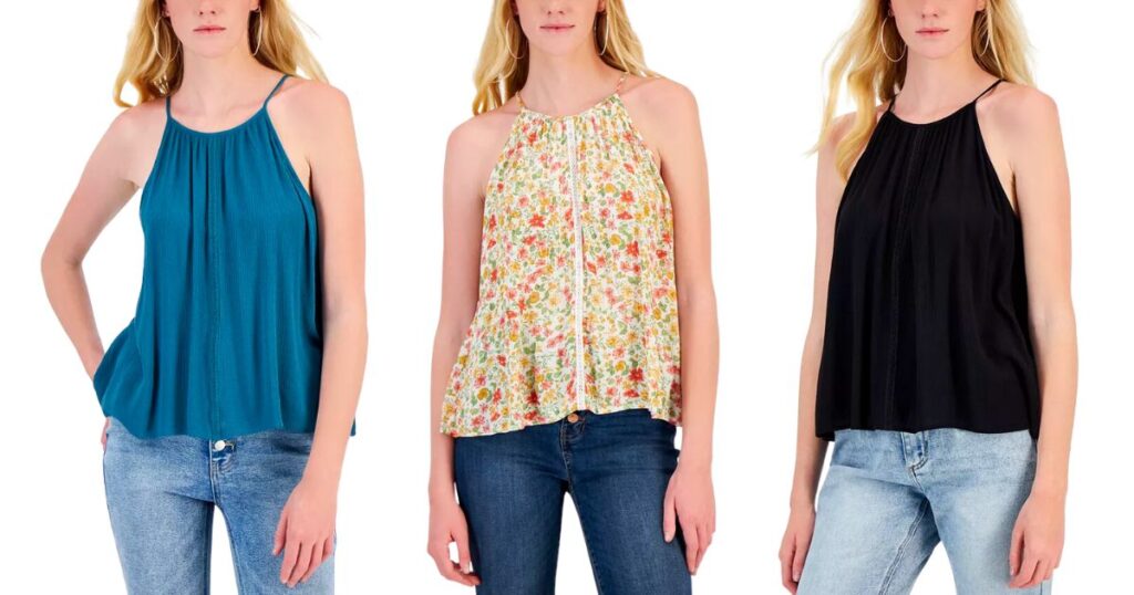 Camisas-Hippie-Rose-High-Neck-Crochet-Trim-Tank-Top
