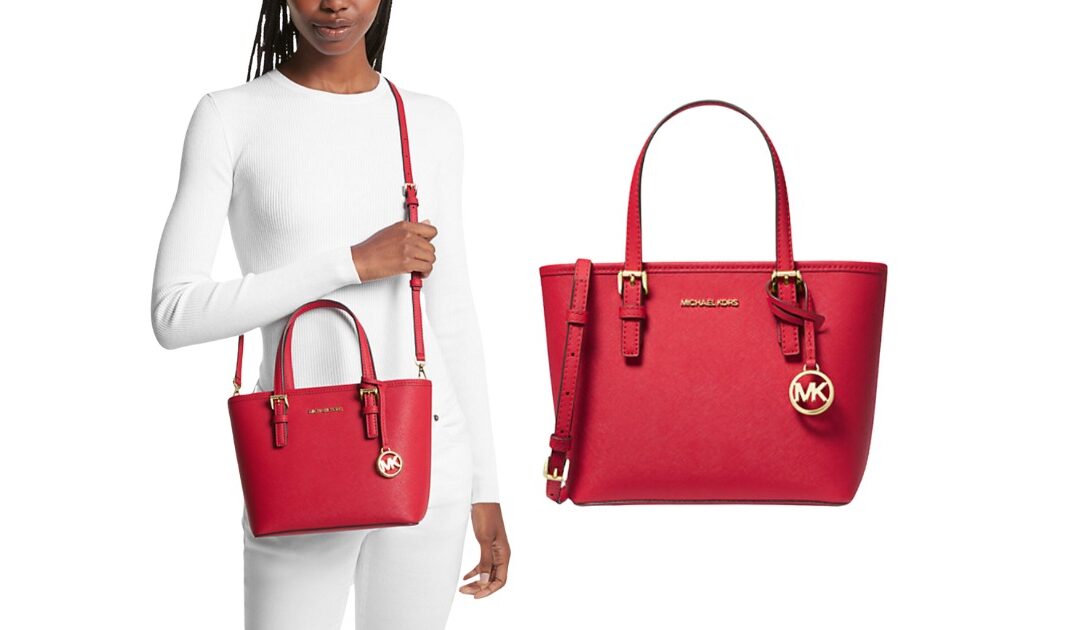 Michael Kors Jet Set Travel Extra-Small Saffiano Top-Zip Tote Bag SOLO $59 (Reg $448)
