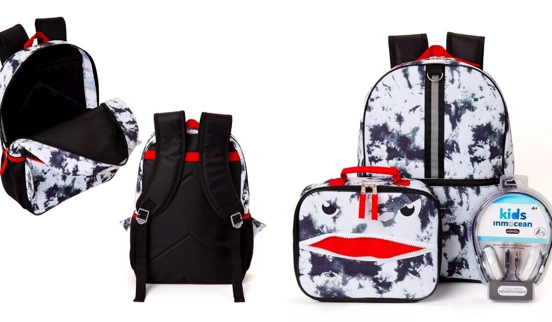 Bulto Backpack Inmocean Shark con Lunchera y Audífonos a solo $19.99 (Reg. $42)