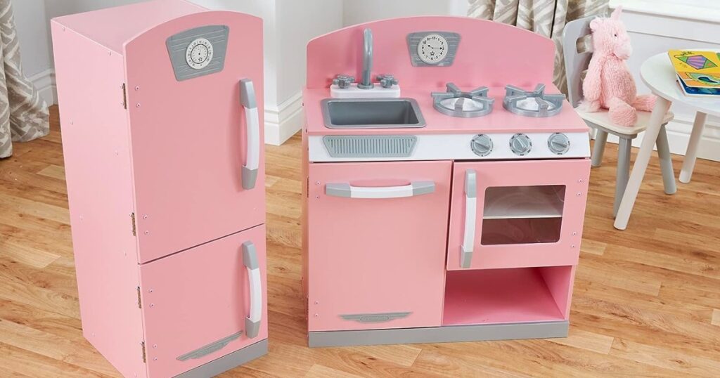 KidKraft-Retro-Wooden-Kitchen-Refrigerator-Playset