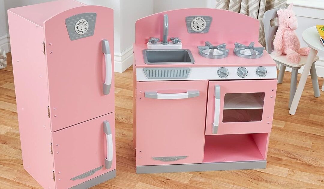 KidKraft Retro Wooden Kitchen & Refrigerator Playset SOLO $77.69 (Reg $200)