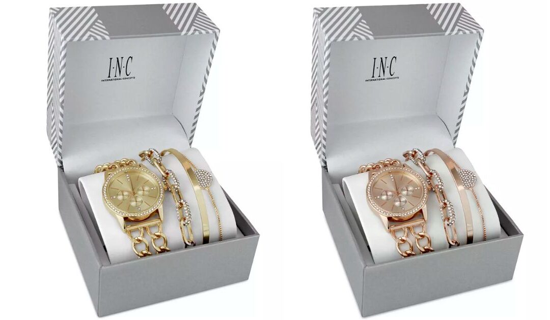 Set de Regalo de Reloj Pulsera I.N.C. International Concepts 36mm SOLO $37.93 (Reg. $60)