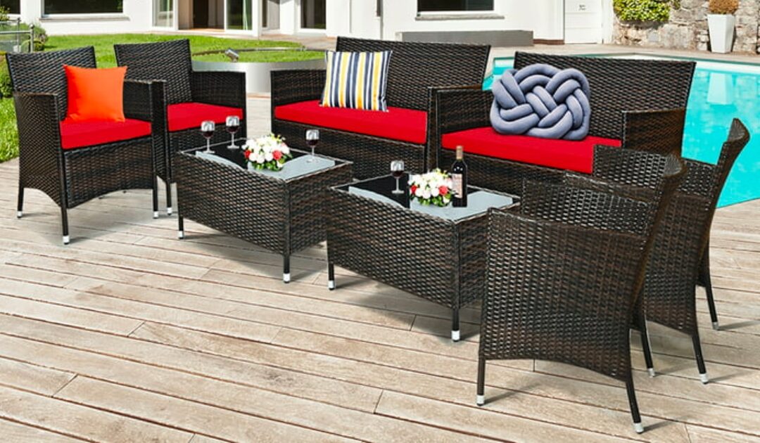 Set de Patio Costway de 8-Piezas en Rattan SOLO $349.99 (Reg $689)