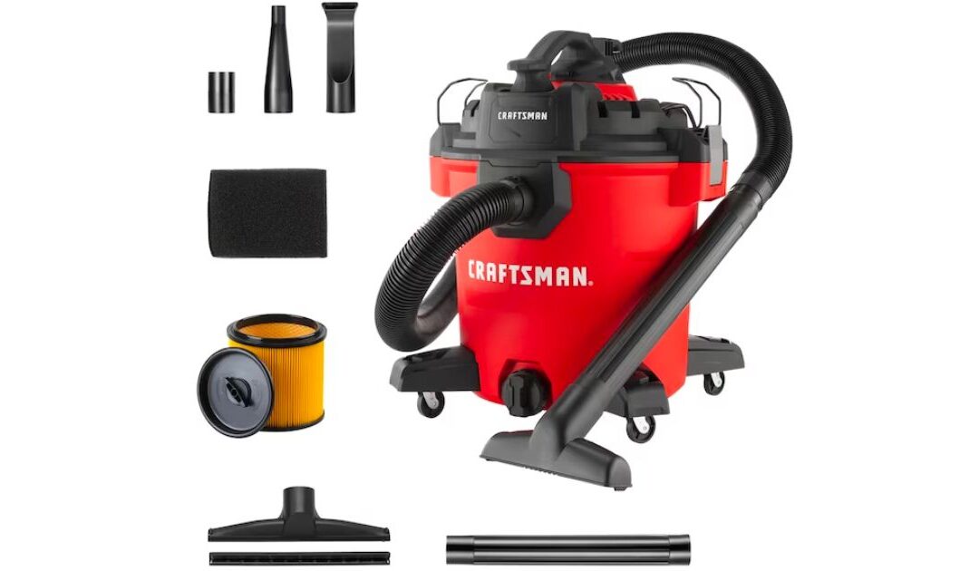 Vacuum Craftsman para Seco/Mojado 12-Gal 6-HP SOLO $99 en Lowe’s (Reg. $129)