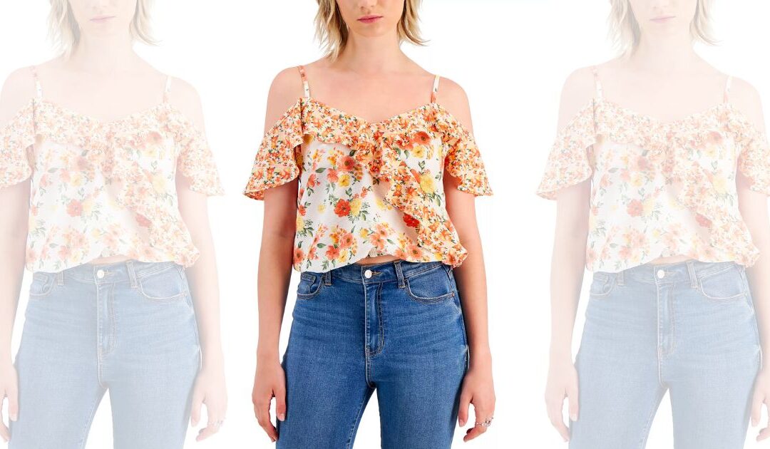 Blusa Crave Fame Jr Printed Cold Shoulder Top a solo $14.99 (Reg. $29)