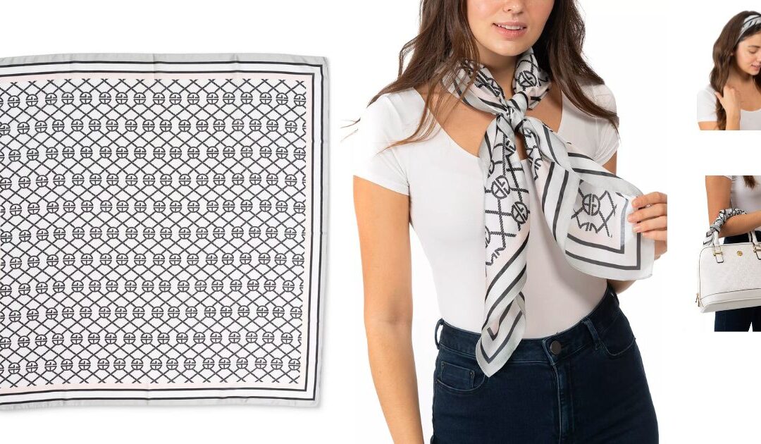 Giani Bernini Rope Logo-Print Square Scarf a solo $17.00 (Reg. $42.50)
