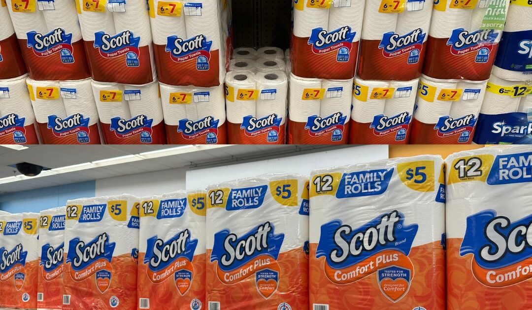 Papel Toalla 6-Pack y Papel de Baño 12-Pack Scott SOLO $2.75 en Walgreens