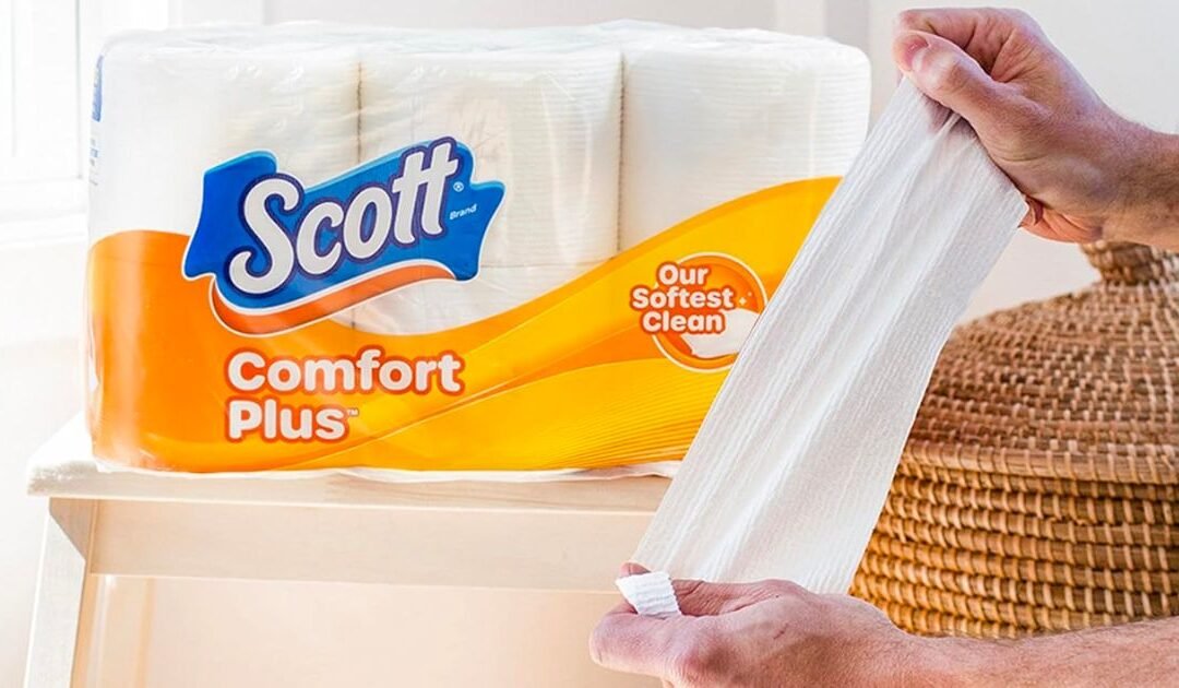 Scott ComfortPlus Toilet Paper 12 Rollos Dobles SOLO $5 en Amazon + Cupón de $5 de Descuento en $15