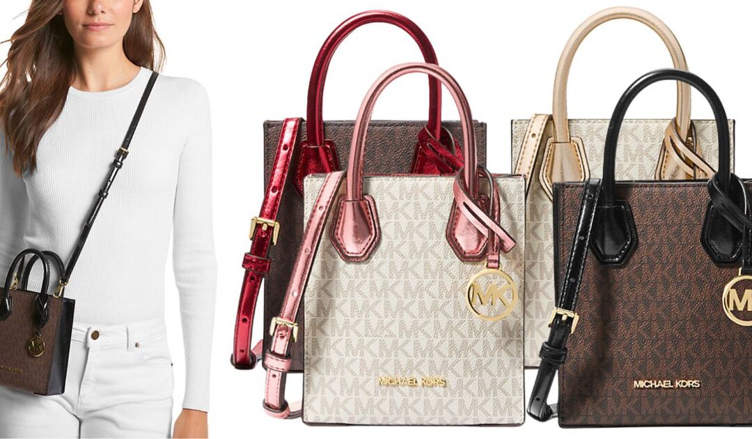 Cartera Michael Kors Mercer Signature Logo Crossbody SOLO $79 (Reg. $398)