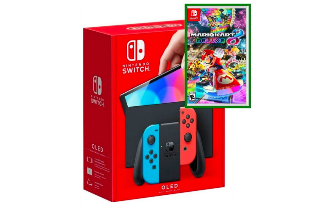 Nintendo Switch OLED Con Consola Joy-Con y Juego Mario Kart 8 Deluxe SOLO $348.99 (Reg $409)