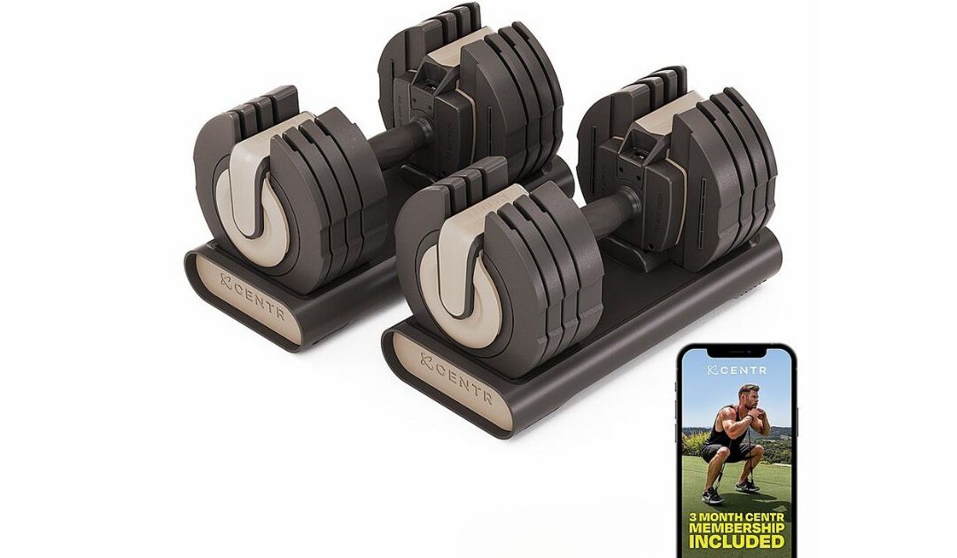 Par de Dumbbell Ajustables Centr Smart Stack 50-lb a solo $379 (Reg. $499)