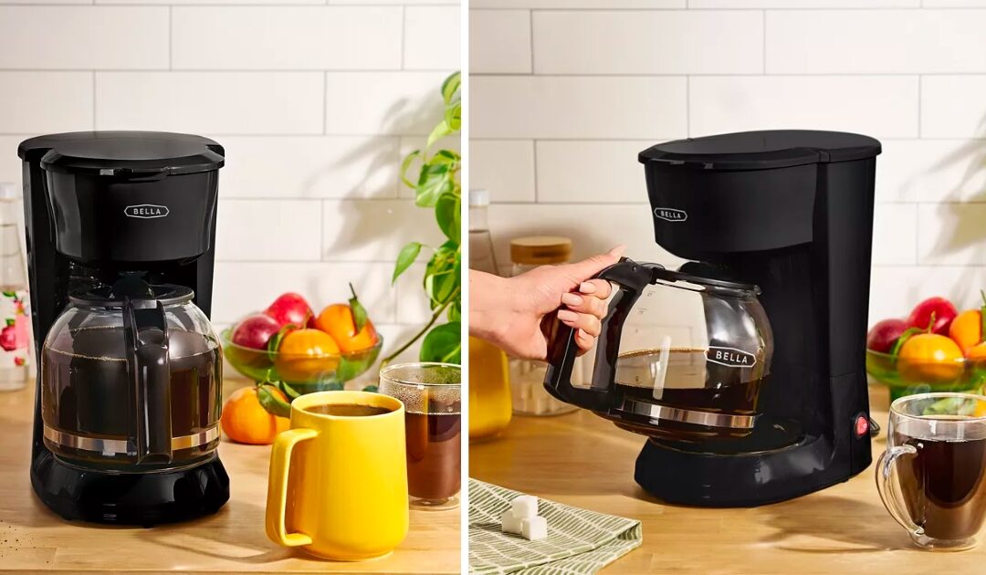 Cafetera Bella de 12-Tazas SOLO $15.93 (Reg $40)