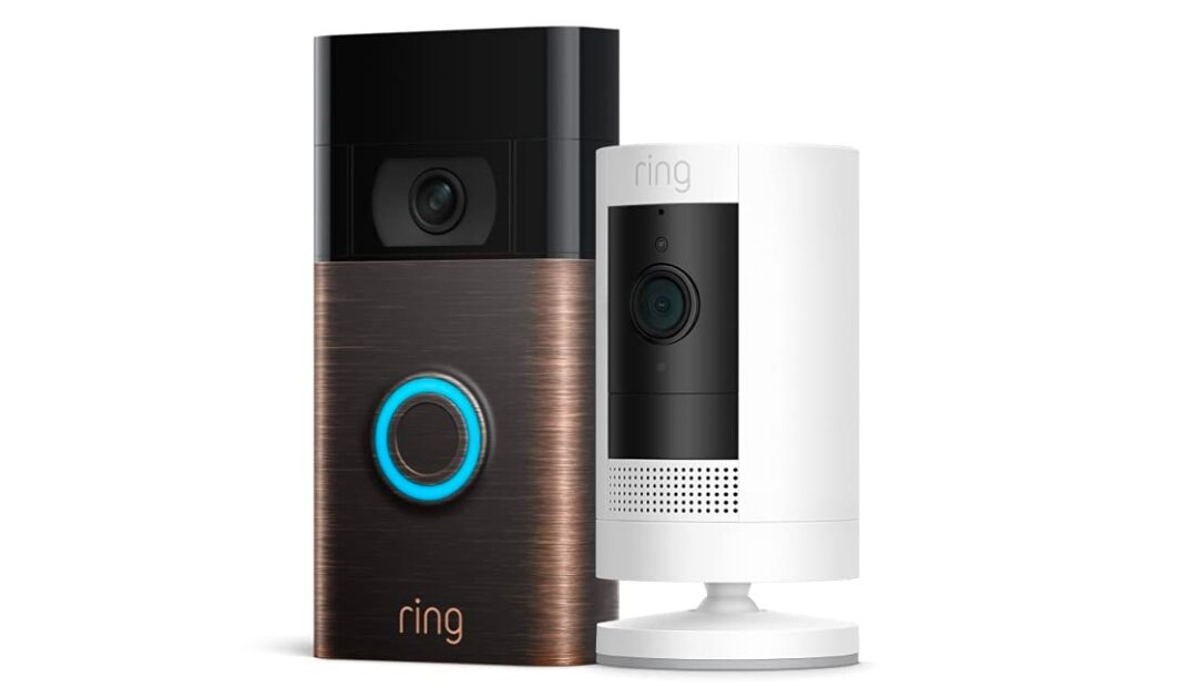 Conjunto de Ring Video Doorbell + Ring Stick Up Camera SOLO $99.99 (Reg $180)