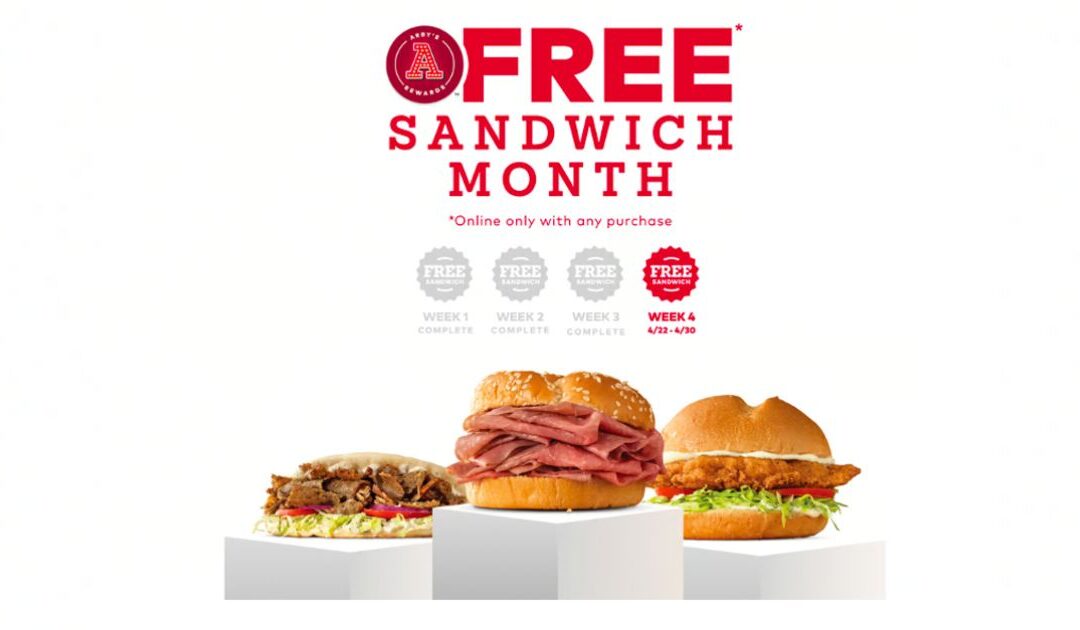 Sandwich GRATIS en Arby’s Cada Semana en Abril con una Compra