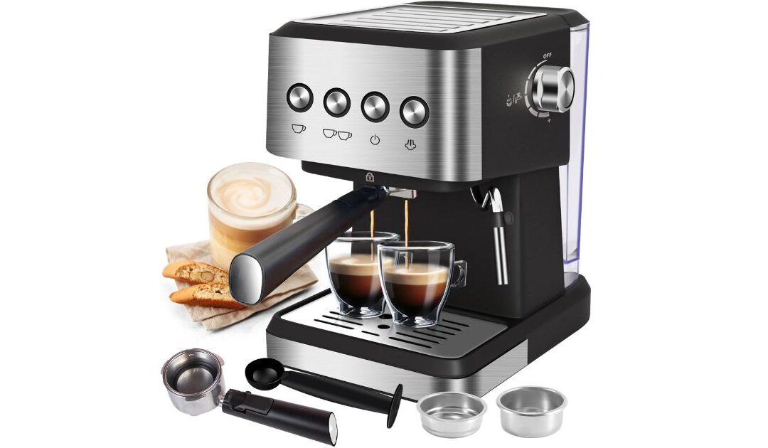 Máquina de Café Expresso Bluebow con Vaporizador de Leche a solo $93.99 (Reg. $330)