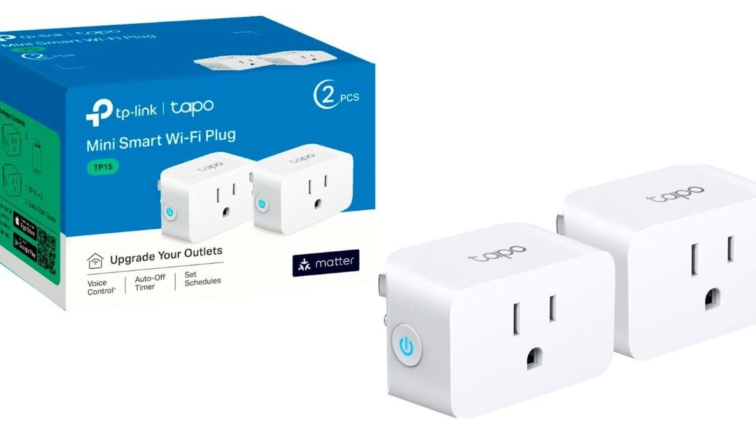 Paquete de 2 TP-Link Tapo Smart Wi-Fi Plug Mini with Matter a solo $18.99 (Reg. $30)