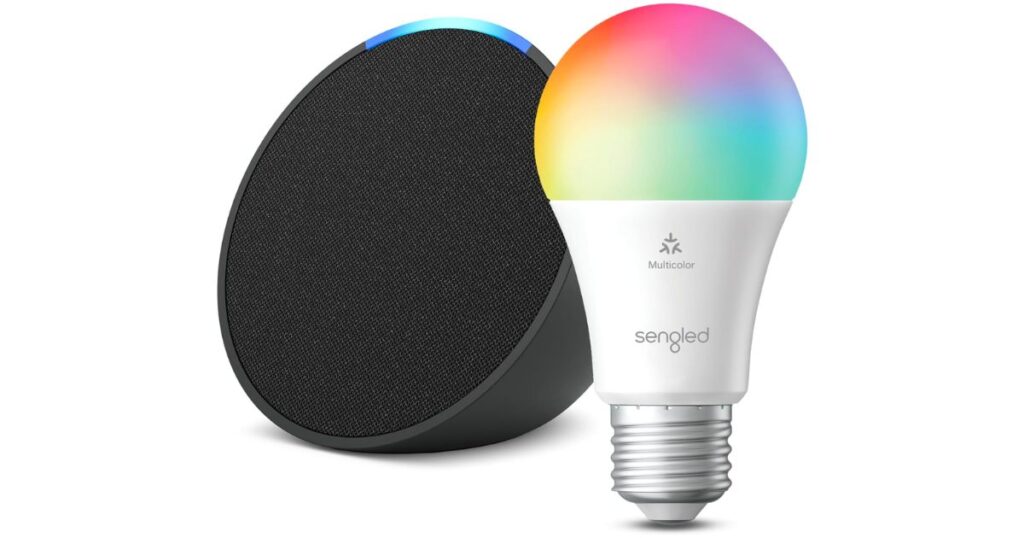 Echo-Pop-Charcoal-with-Sengled-Smart-Color-Bulb