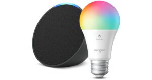 Echo-Pop-Charcoal-with-Sengled-Smart-Color-Bulb