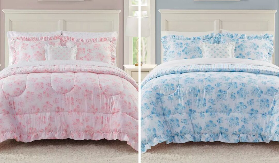 Mia Ruffle 4-Piezas Comforter Set SOLO $36 (Reg $120)