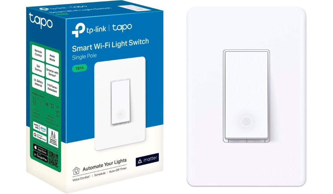 TP-Link Tapo Smart Wi-Fi Light Switch a solo $12.99 en Best Buy (Reg. $25)