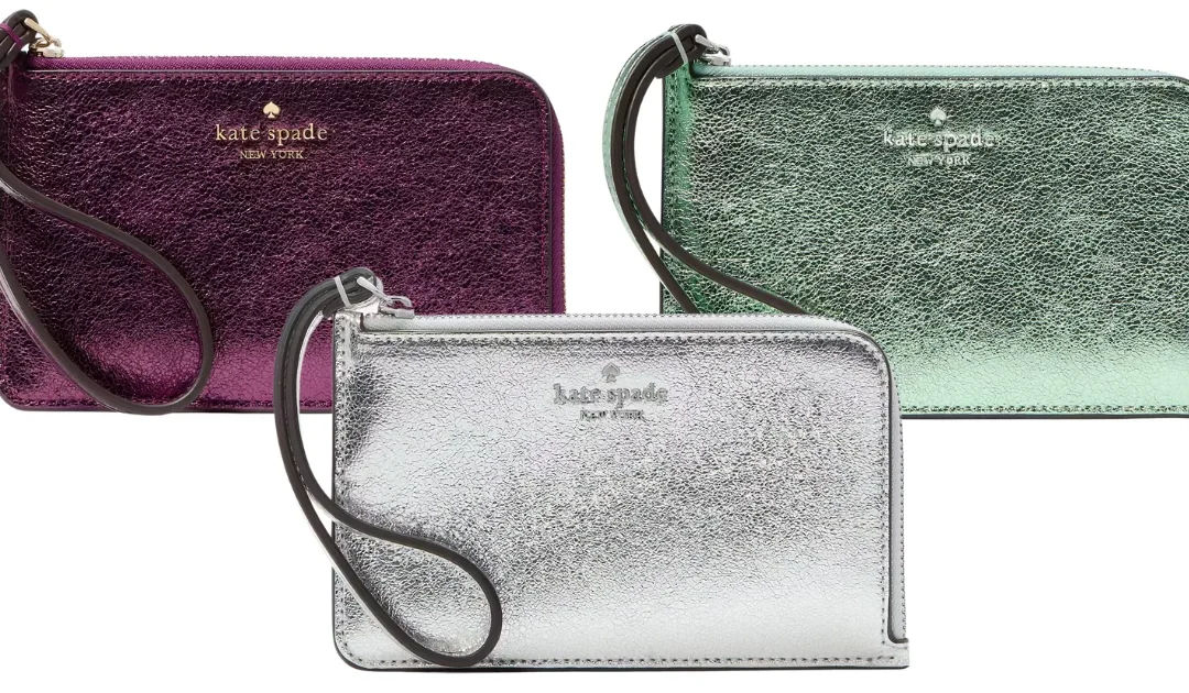 Kate Spade Lucy Metallic Small L-zip Wristlet a solo $25 (Reg. $99)