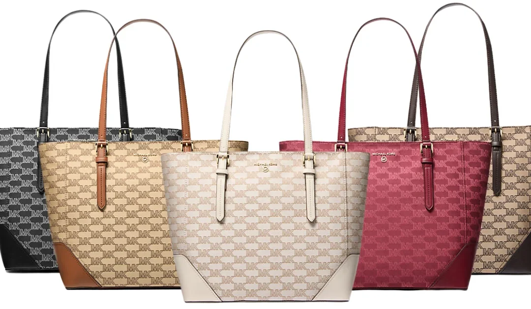 Michael Kors Aria Large Signature Logo Jacquard Tote Bag SOLO $63.20 (Reg. $298)
