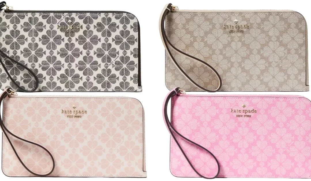 Kate Spade Lucy Spade Flower Medium L-Zip Wristlet DESDE $24 (Reg. $139)