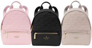 K S Spade Flower Quilted Fabric Small Backpack