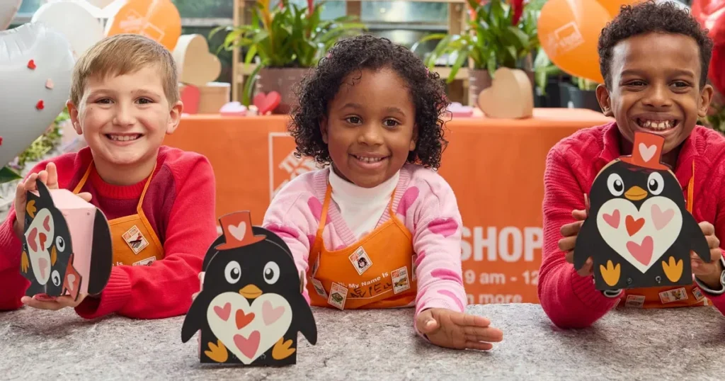 Taller GRATIS para niños Home Depot buzon pinguino