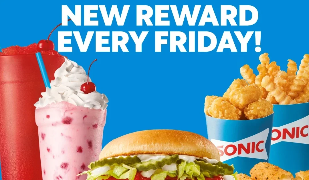 Comida GRATIS en SONIC Todos los Viernes HASTA el 29 de Agosto