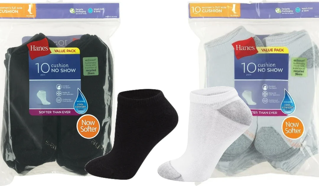 Medias Hanes No Show Para Mujeres 10-Pack SOLO $6 en Walmart (Reg $11)