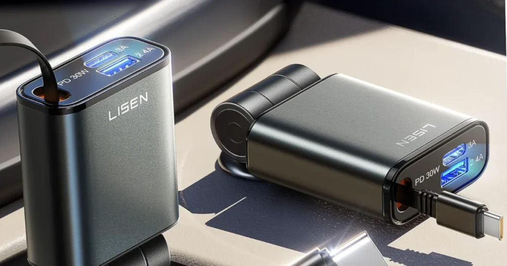 Cargador de Auto Retráctil