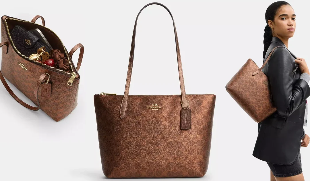 Cartera Coach Outlet Fiona Zip In Signature Canvas SOLO $89.40