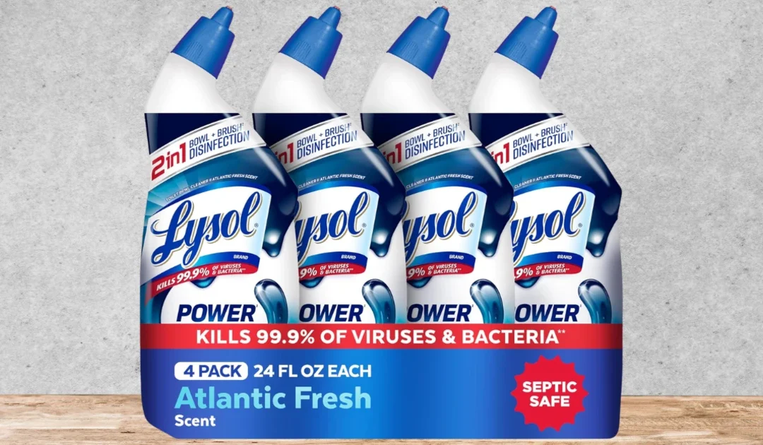Lysol Toilet Bowl Cleaner 4-Pack SOLO $6.97 (Reg $10)