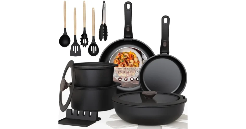 Set de Cocina Astercook de 20 piezas, antiadherentes con asas desmontables