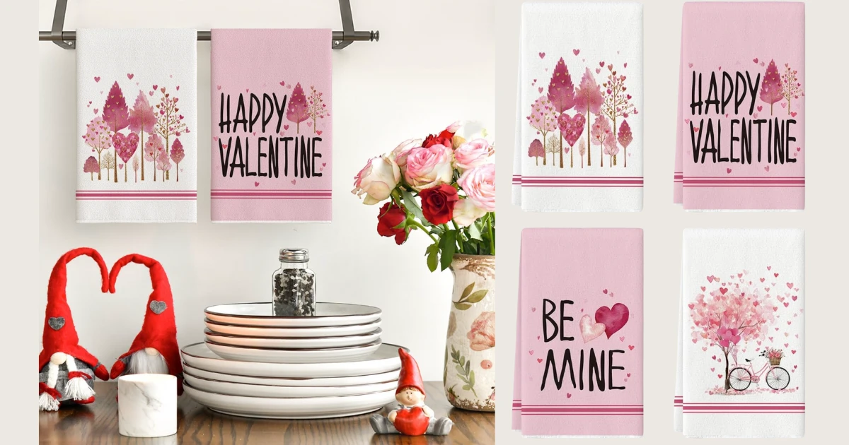 Set de toallas para la cocina San Valentin