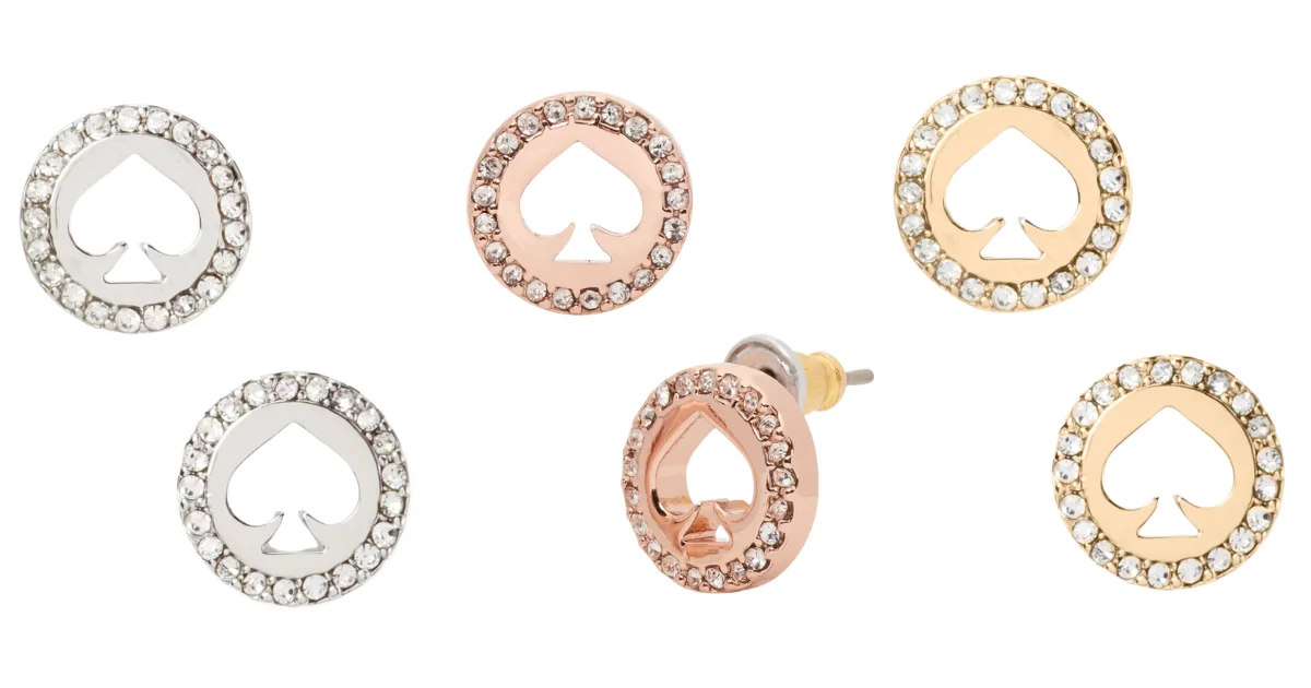 Kate Spade Spot The Spade Pave Halo Spade Studs