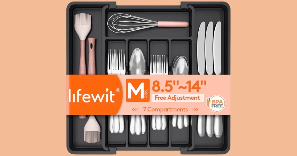 Organizador de Cubiertos Para Cajón Lifewit  en Amazon