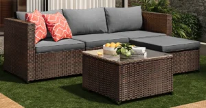 Wicker 3-Person Modular Patio Set en Wayfair