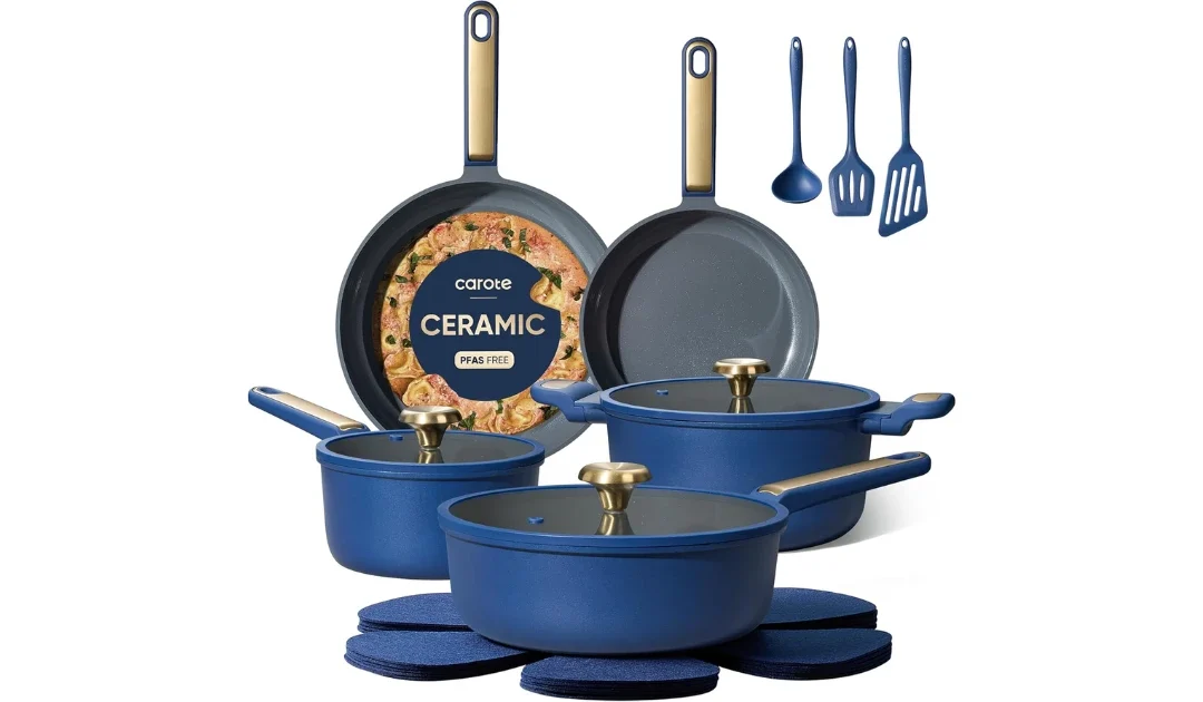 CAROTE Ceramic Cookware Set 16-Piezas SOLO $69.99 (Reg $200)