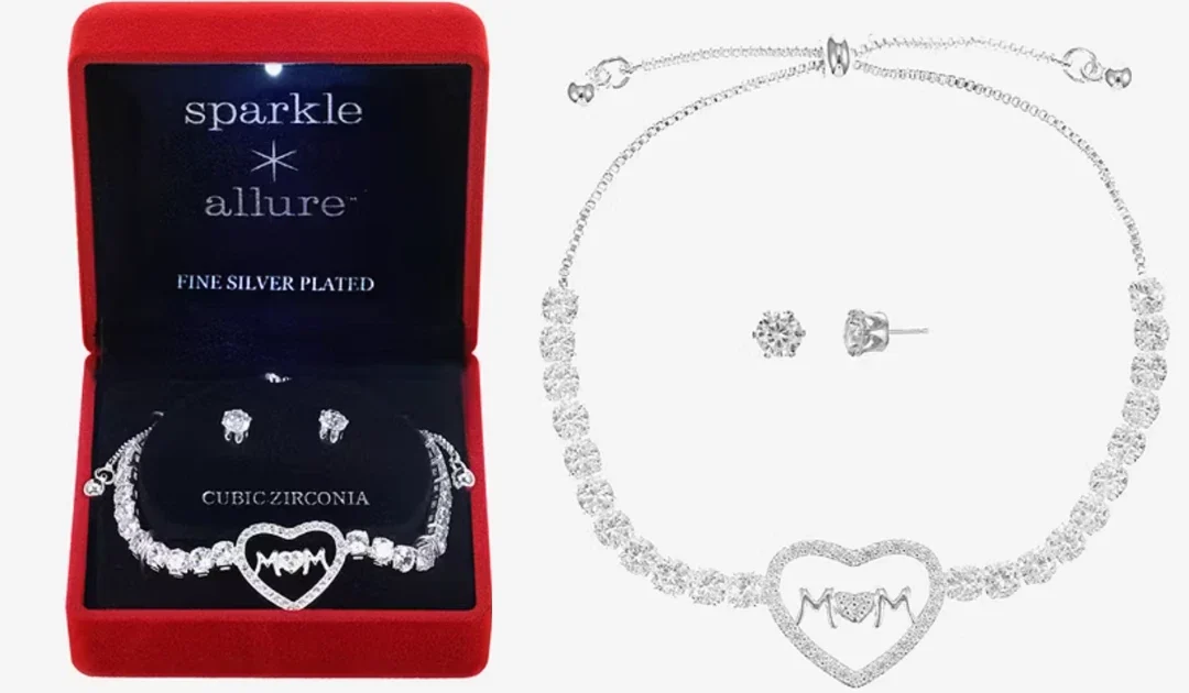 Set de Collar y Pantallas Sparkle Allure Para Mamá SOLO $11.99 (Reg $60)