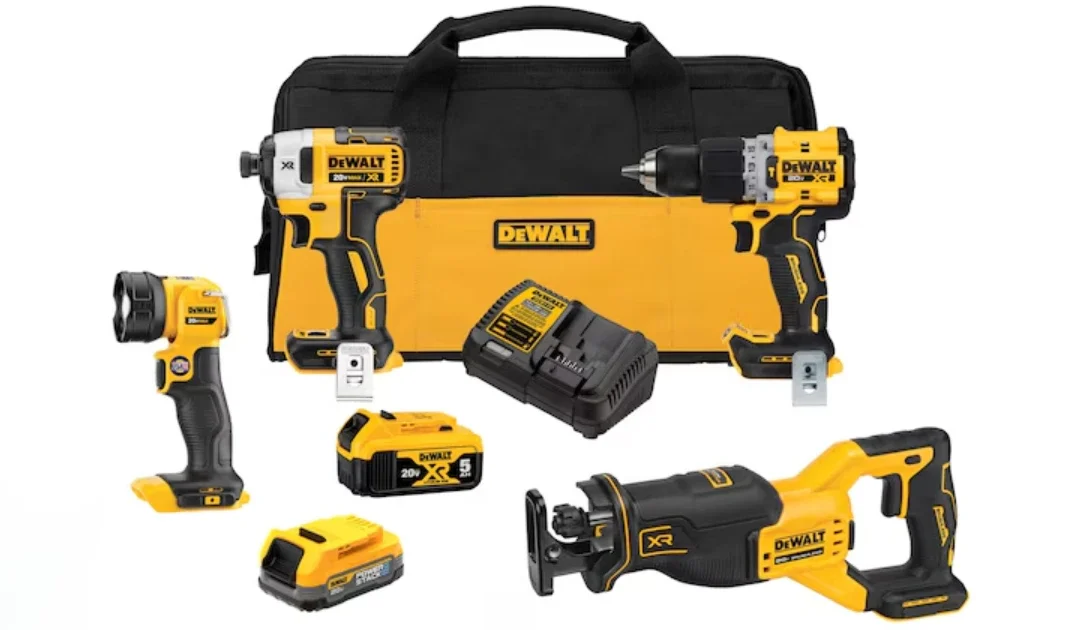 DEWALT 20V MAX XR Brushless 4-Tool Combo Kit SOLO $349 (Reg $599)