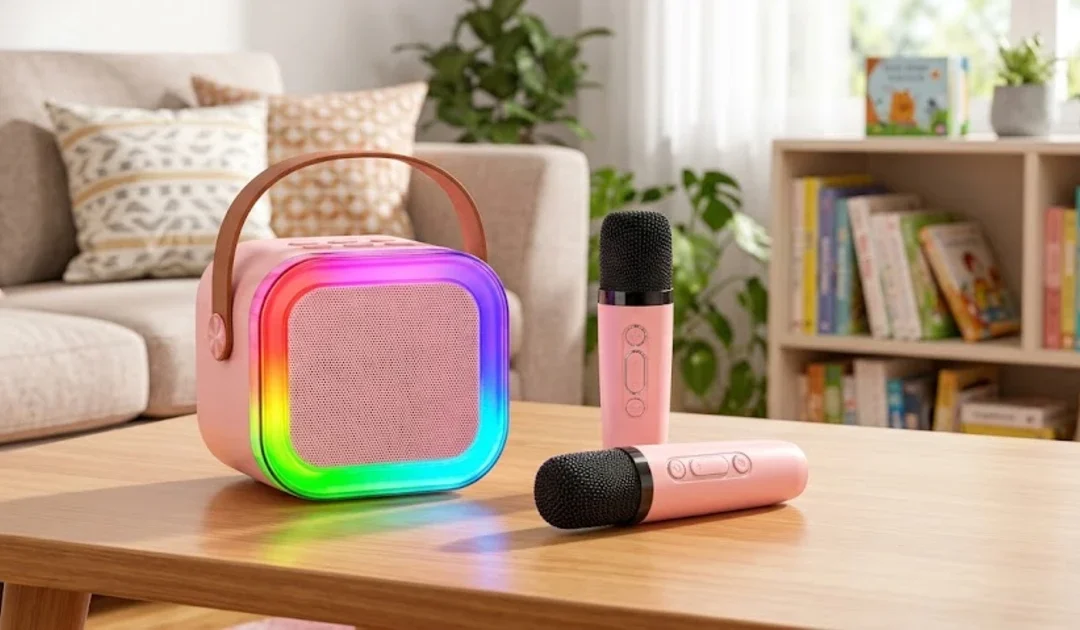 Mini Máquina de Karaoke Para Niños con 2 Micrófonos SOLO $9.99 en Amazon (Reg $25)